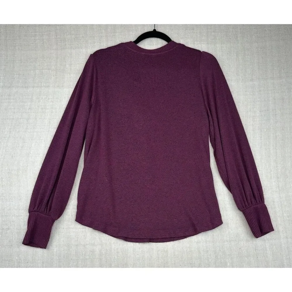 Buffalo David Bitton Burgundy Split V Neck Long Sleeve Women’s Shirt Size Large